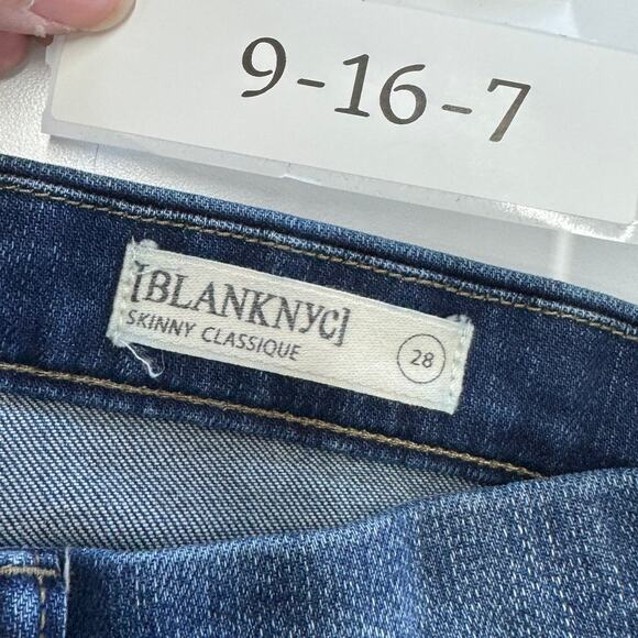 Blank NYC Jeans Womens 28 Blue Skinny Classique Distressed Denim Cotton - Picture 4 of 9